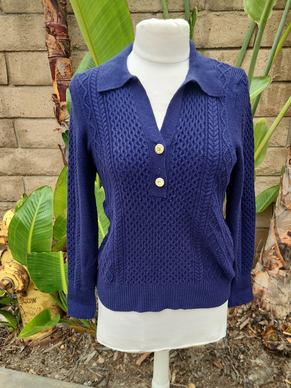 Lilly Pulitzer Lizona Polo Sweater in Low Tide Navy Medium